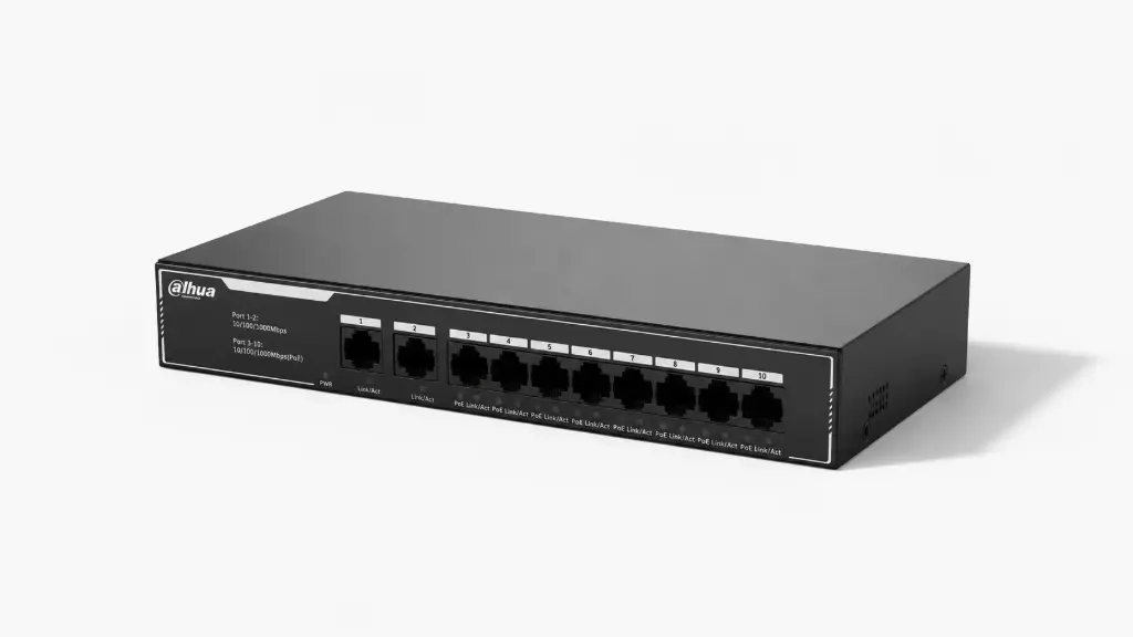Switch|DAHUA|10-Port Economical Gigabit PoE Switch with 8-Port PoE|Type L2|SG1010LP