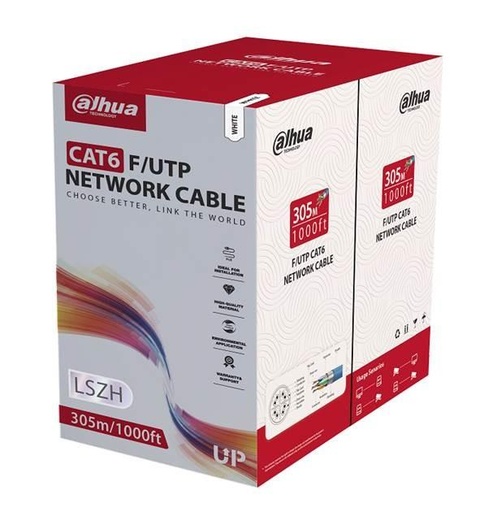 [O203PFM92797] CABLE CAT6 UTP 305M WHITE/PFM923I-6FN-CD-WHITE DAHUA